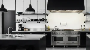 kitchen set aluminium hitam