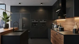 kitchen set aluminium hitam