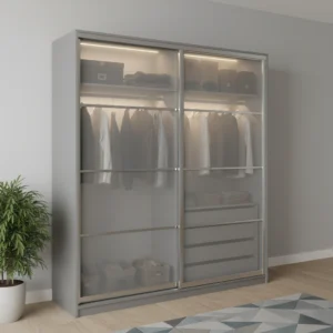 lemari pakaian aluminium pintu geser