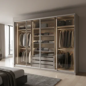 lemari pakaian aluminium pintu geser