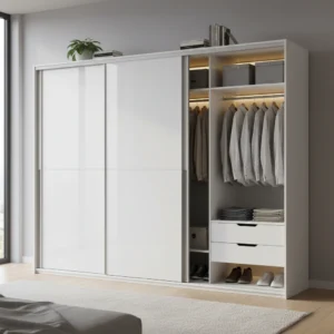 lemari pakaian aluminium pintu geser