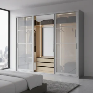 lemari pakaian aluminium pintu geser