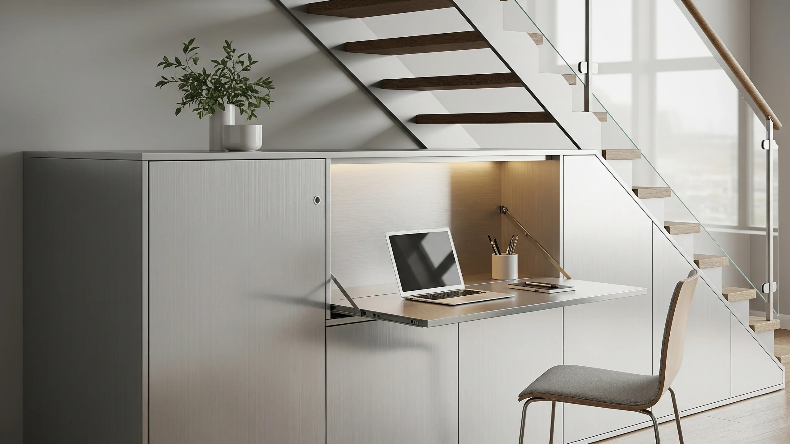 7 Desain Lemari Bawah Tangga Aluminium Estetik