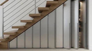 lemari bawah tangga aluminium