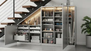 lemari bawah tangga aluminium