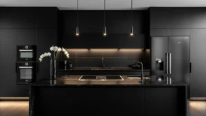 kitchen set aluminium hitam