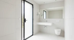 pintu kamar mandi aluminium hitam