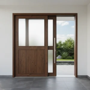 pintu aluminium motif kayu