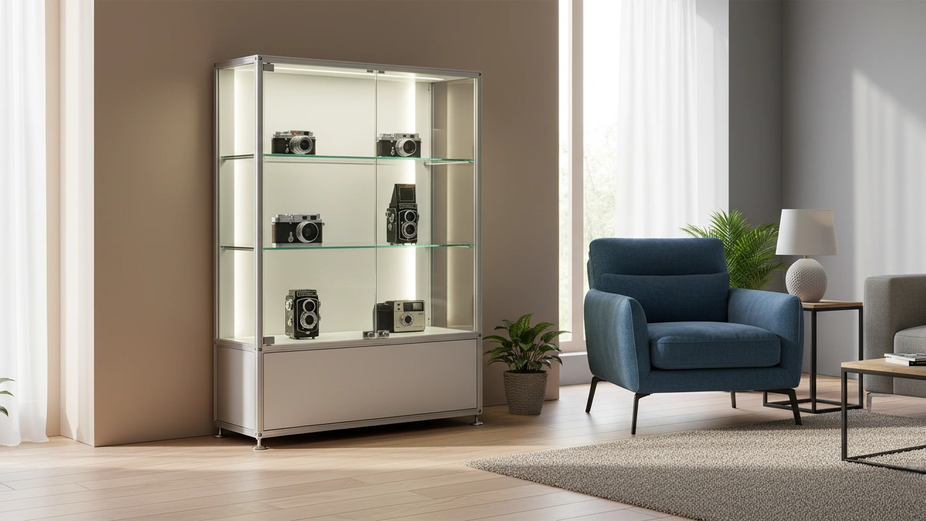 5 Kelebihan Lemari Etalase Kaca Aluminium Dibanding Kayu