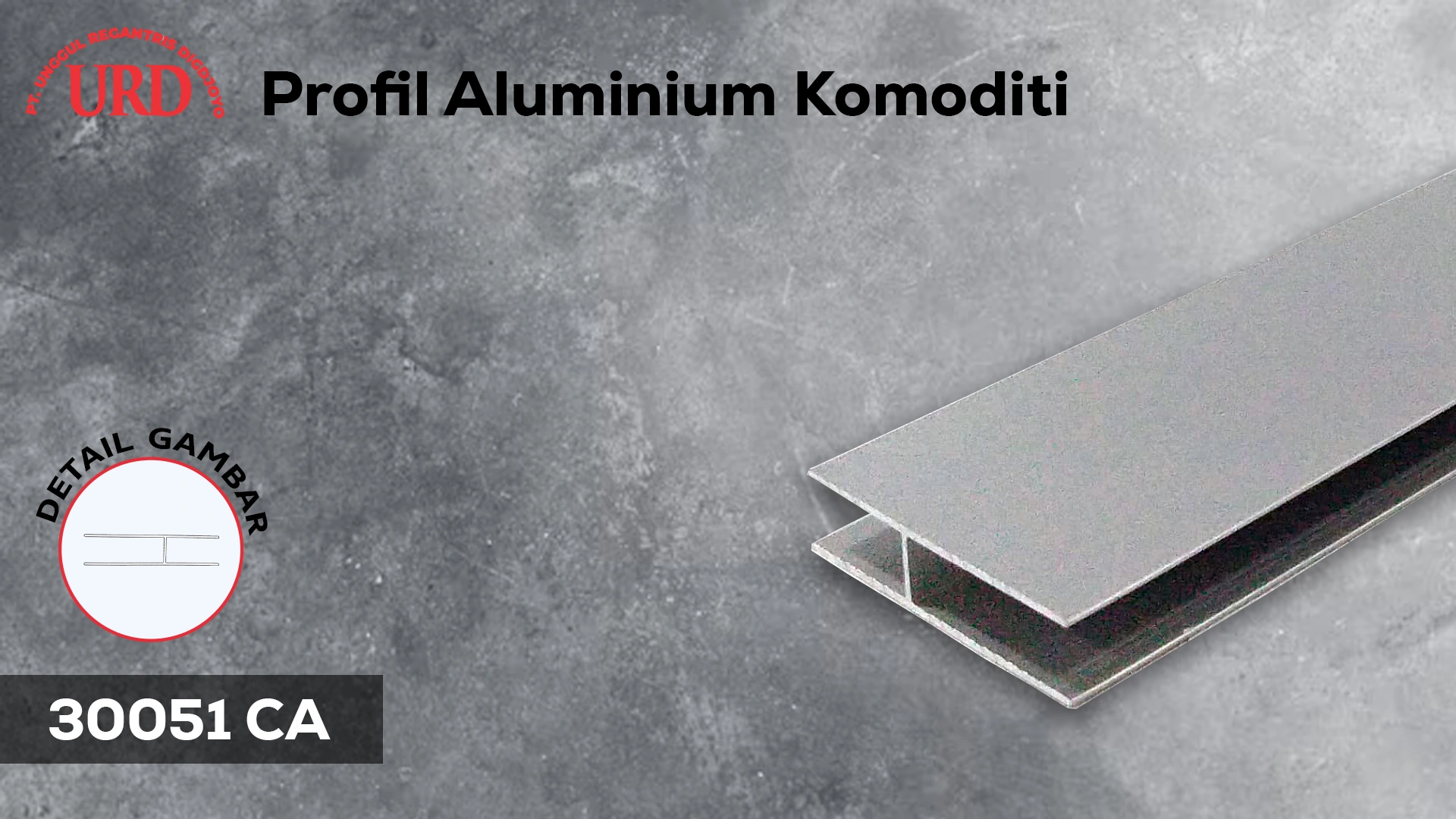 Profil 30051 CA untuk Lemari Hias Aluminium 4 Pintu